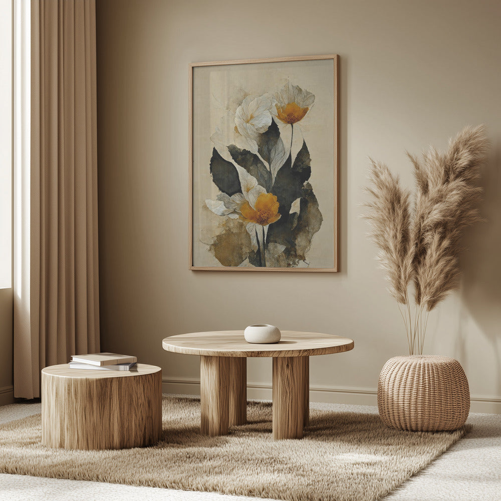 Yellow Paper Flowers Poster